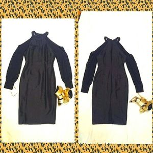 COLD SHOULDER  BLACK DRESS
